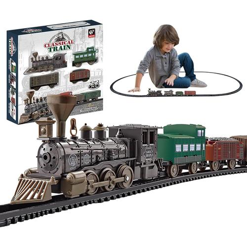 Ensemble De Train Classique Pour - Jouets De Train De Jeu À Piles | Ensemble De Jeu De Chemin De Fer Électrique Alimenté Par Batterie, Jouets De Puzzle Pour, Garçons Et Tout-Petits