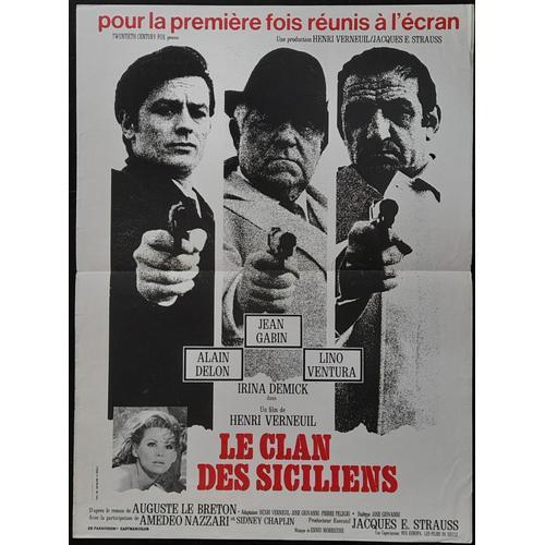 Le Clan Des Siciliens - The Sicilian Clan - Film 1969 Henri Verneuil - Acteurs : Jean Gabin , Alain Delon , Lino Ventura - Affiche De Cinéma Originale 42x57 Cm - Movie Poster - Affichiste Ferracci