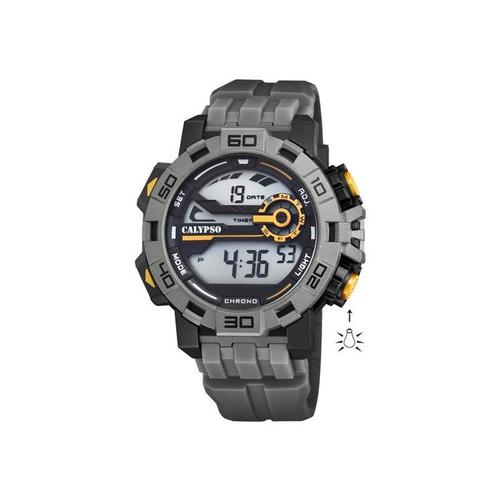 Calypso Montre Homme Digital Chrono Silicone Gris K5809/4