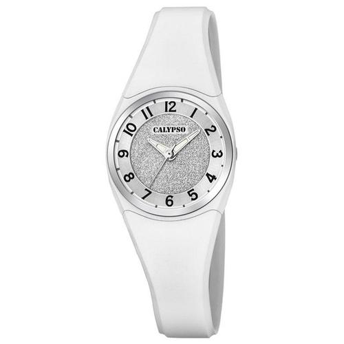 Calypso Trendy Montre Femme Cadran Argenté Bracelet Blanc-K5752/1