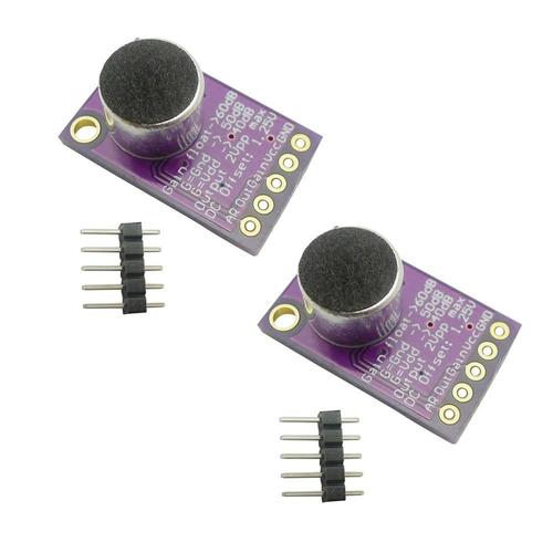 2 pièces MAX9814 Électret Microphone Module amplificateur AGC Module de son pour microphone Gain automatique Tableau de contrôle Faible THD pour Arduino