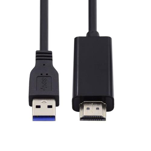 Câble USB vers HDMI - Entrée USB 3.0 vers HDMI - Convertisseur Adaptateur 1,8 m 1080p pour projecteur vidéo moniteur