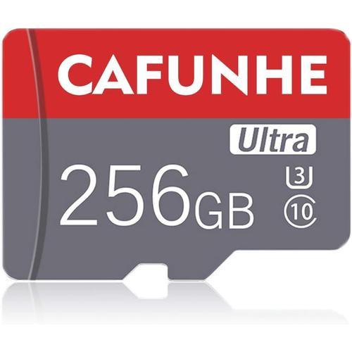 Carte Micro SD 256 Go Carte mémoire SDXC à 10 Niveaux Haute Vitesse de 256 Go pour Consoles de Jeu, Smartphones Android, tablettes