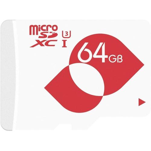 Carte mémoire microSD 64Go Classe 10 Carte mémoire microSDXC U3 Carte SD avec Adaptateur SD pour Tablette/téléphone (64 Go U3)