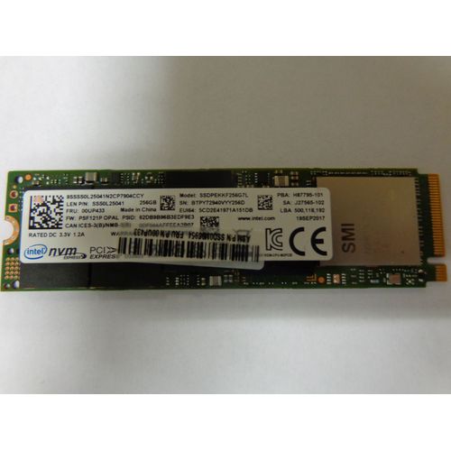 Disque SSD Intel M.2" PCIe NVME 256 Go pour PC Portable SSDPEKKF256G7L