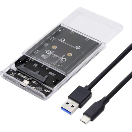 Dual NGFF B+M-Key M.2 Carte SSD JOBD Raid0 Span Bridge vers USB 3.0 Type-C USB-C 2,5"" SATA Combo Boîtier