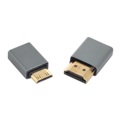 CY Lot de 2 adaptateurs micro HDMI femelle vers mini HDMI mâle et HDMI mâle 1.4 compatibles 4K @ 60 Hz