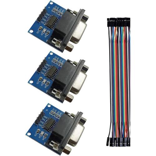 3pcs Max3232 Rs232 Vers Ttl Serial Port Converteur Module D' Connecteur Db9 Max232 Avec Câble 4p