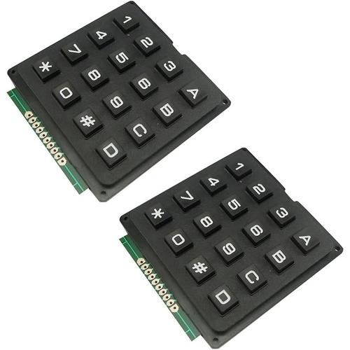 2PCS 4 * 4 Microcontrôleur Clavier Bouton Clavier matriciel A Clavier 16 Touches pour Le contrôleur Arduino