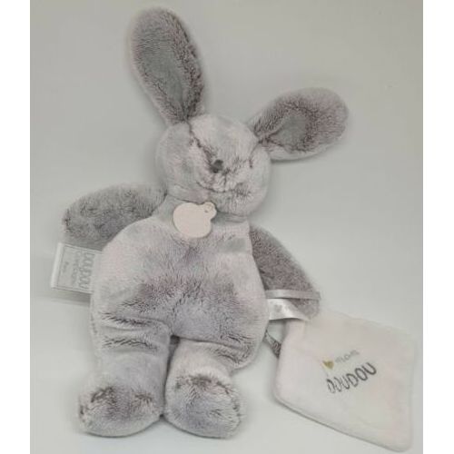 DOUDOU LAPIN GRIS PETIT MOUCHOIR J'AIME MON DOUDOU DOUDOU ET COMPAGNIE PELUCHE JOUET EVEIL BEBE NAISSANCE DOUDOU ET CIE