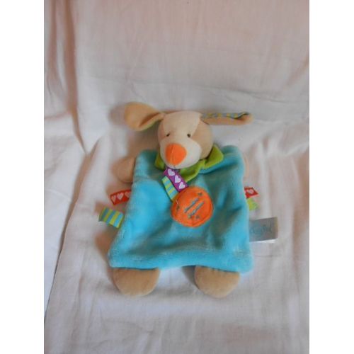 Babynat Doudou Chien Collection Les Zetik T Doudou D'amour Plat Bleu Orange Beige Vert Etiquette Coeur Baby Nat Bn751 Bn 751