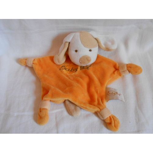 Doudou Plat Chien Orange 4 Noeuds Babynat Baby Nat