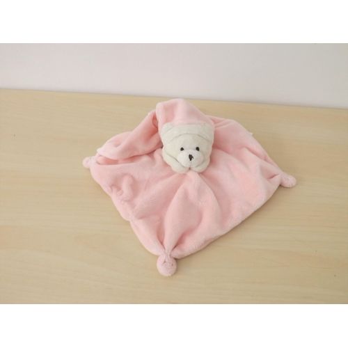 Doudou Ours Blanc Rose Cmp