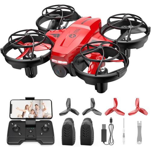 Hs420 Mini Drone Avec Caméra Pour Enfants, Quadricoptère Rc Avec 2 Piles Longue Durée De Vol, Transmission Wifi, Trajectoire, Commande Gestuelle, Maintien D'altitude Pour Débutants-Générique