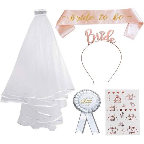 Echarpe EVJF, Bride to Be Hen Party Decoration Enterrement de Vie de Jeune Fille, Bride to Be Sash Bandeau Rosette Badge Tatouages Poule pour Bridal Shower, EVJF.