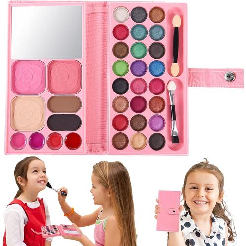 Lavable Maquillage Enfant Jouet Pour Fille, Palette De Maquillage, Maquillage Enfant Jouet Fille, Ensemble De Maquillage Lavable Pour Enfants, Cadeau Pour Fille Garçon 3 Ans (Pink)