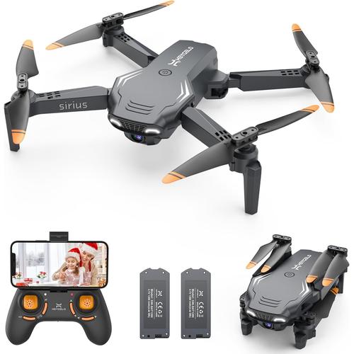 S90 Drone Avec Caméra 1080p Pour Enfant, Wifi Fpv Drone Mode Sans Tête, Maintien D'altitude, 360°Flips, Contrôle Gestue, Pliable Mini Drone Enfant Cadeau Et Jouet Pour Débutant, 2 Batteries-Générique