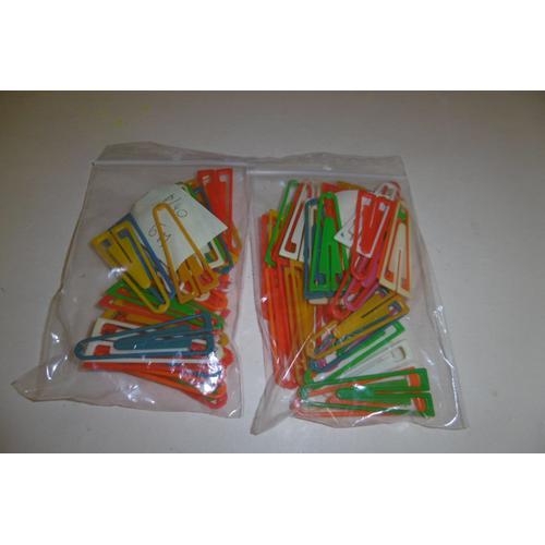 Lot De 2 Sachets De 40 Attache Lettres Trombones Plastiques 60 Mm Couleurs Assorties Laurel