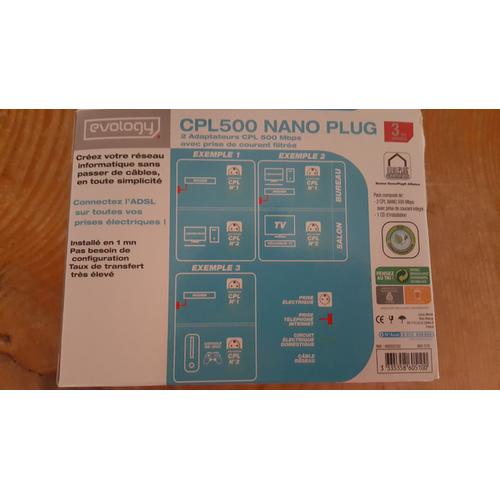 Lot de 3 CPL 500 Nano Plug avec Prise de Courant, VISIONIC
