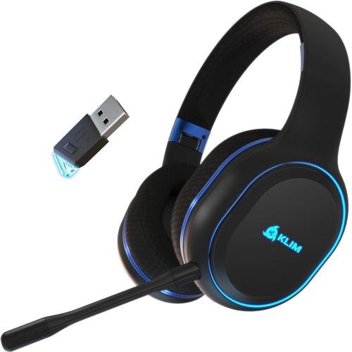 Klim Lynx Casque Gamer Sans Fil Pour Ps4 Ps5 Switch - Casque Gaming Bluetooth 3d Surround - Rgb - Batterie De 30h - Ultra Léger & Confortable (Reconditionné)