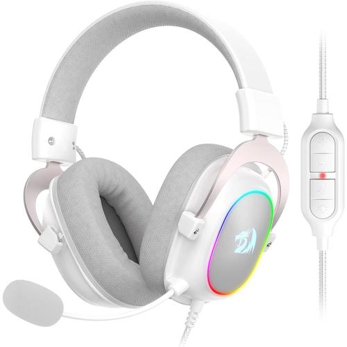 H510 Rgb White Gaming Headphones - Son Surround 7.1 - Pilotes Audio 53 Mm Dans Des Coussinets En Mousse À Mémoire De Forme Avec Revêtement En Tissu Durable - Multiplateforme - Pour Pc/Ps4/Ns