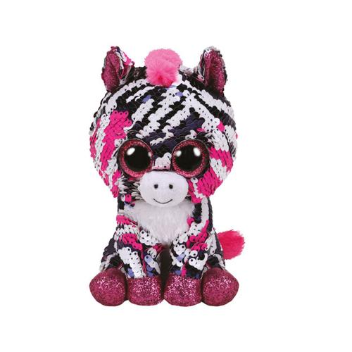 Flippables Small - Peluche Sequins Zoey Le Zèbre 15 Cm