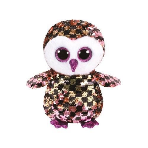 Flippables Small - Peluche Sequins Checks Le Hibou 15 Cm