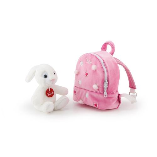 Peluche Lapin Dans Sac À Dos Rose