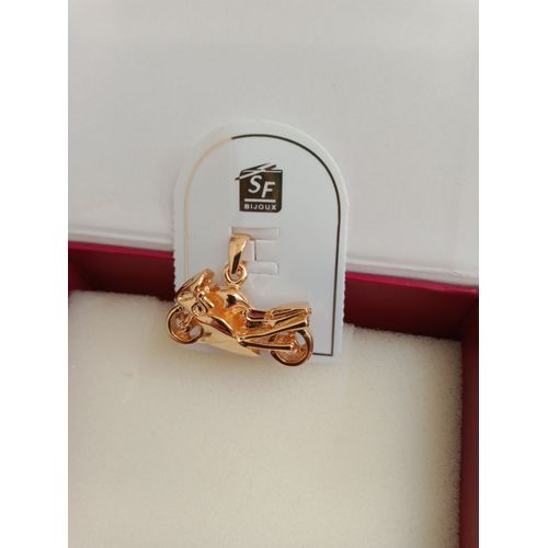 Pendentif En Plaqué Or Moto