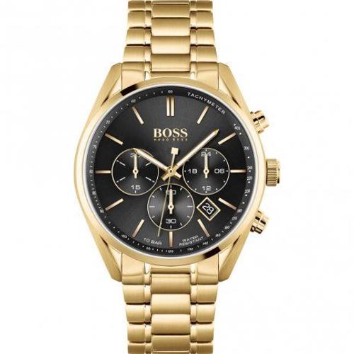 Montre Homme Hugo Boss Champion 1513848 Bracelet Acier Doré Jaune 44mm