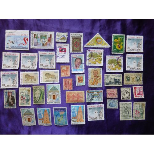 Timbres Tunisie - 41 Très Beaux Timbres Anciens, Diverses Époques.