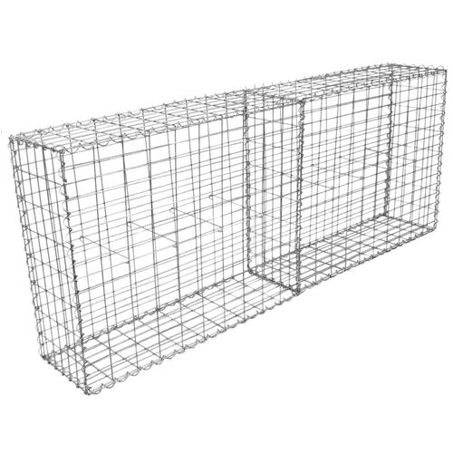 Lot de 2 Paniers de Gabions Argentés en Acier Galvanisé pour Projets dAménagement Extérieur, Murs de Soutènement, Clôture de Jardin. 100 x 95 x 30cm