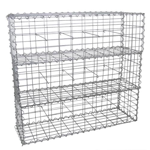 Lot de 3 Paniers de Gabions Argentés en Acier Galvanisé pour Projets dAménagement Extérieur, Murs de Soutènement, Clôture de Jardin. 100 x 30 x 30cm