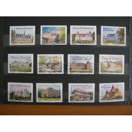 Châteaux Et Demeures Historiques (2) De La Renaissance Au Xxème Série Complète Année 2012 Autoadhésifs N° 726 727 728 729 730 731 732 733 734 735 736 737 Yvert Et Tellier