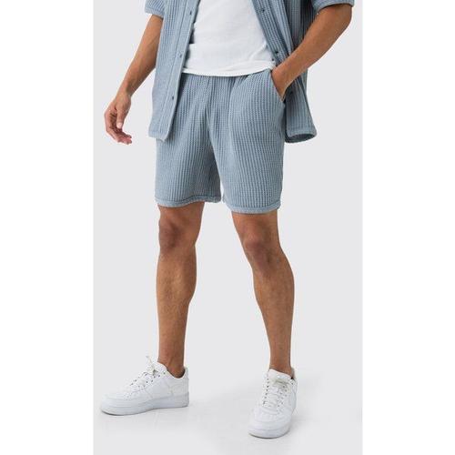 Relaxed Heavy Jumbo Waffle Volly Short Homme - Bleu - S, Bleu