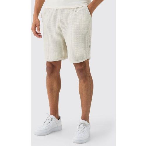 Relaxed Heavy Jumbo Waffle Volly Short Homme - Gris - L, Gris