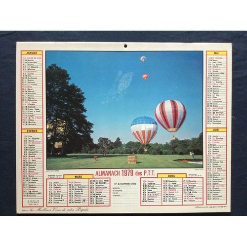 Calendrier 1979 Montgolfières Chevaux Attelages
