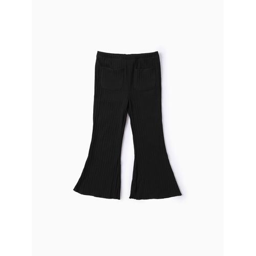 Pantalon Côtelé Uni Basique Pour Tout-Petit Fille