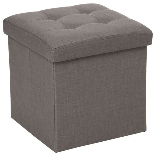 Pouf Coffre Pliable Lysandre - 38 X 38 Cm - Gris