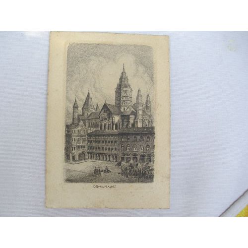 Ancienne Carte Postale Gravure Originale -Mainz-Mombach