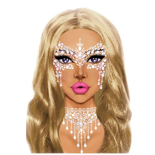 Bijoux Pour Visage Adhésifs Loup Blanc
