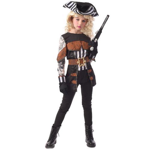 Déguisement Pirate Tatouée Fille - Taille: S 4-6 Ans (110-120 Cm)