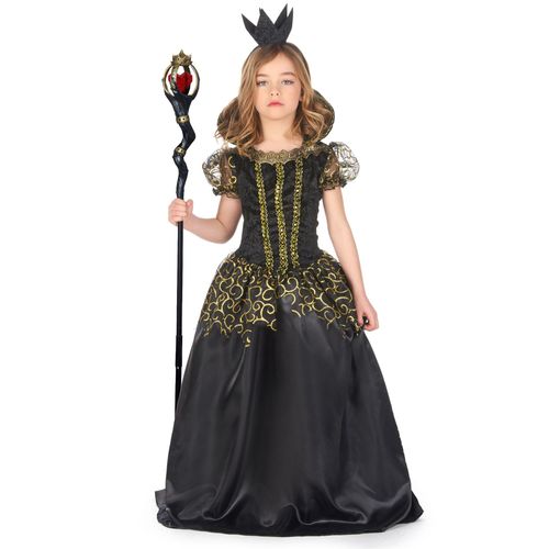 Déguisement Méchante Reine Noire Fille - Taille: S 4-6 Ans (110-120 Cm)