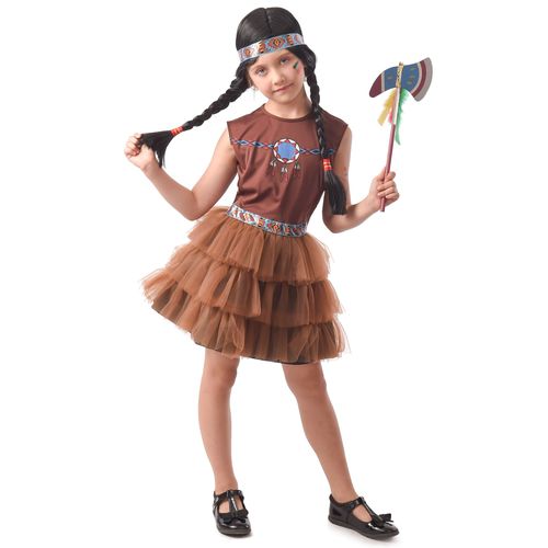 Déguisement Indienne Chic Fille - Taille: M 7-9 Ans (120-130 Cm)