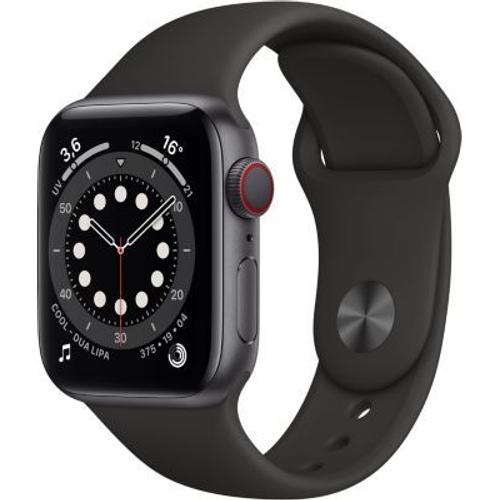 Apple Watch Series 6 (Gps + Cellular) - Boitier 40 Mm Aluminium Gris Avec Bracelet Sport Noir