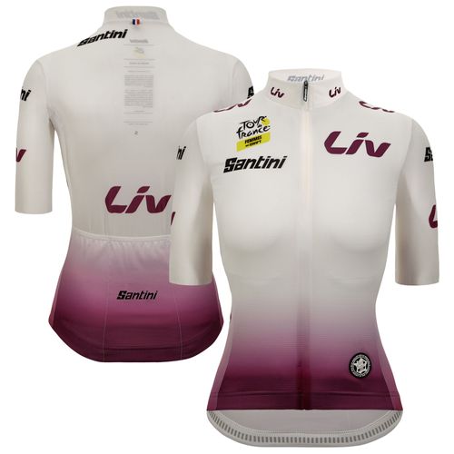 Maillot De L'équipe Réplique Du Tour De France Femme 2024 Par Santini - Blanc