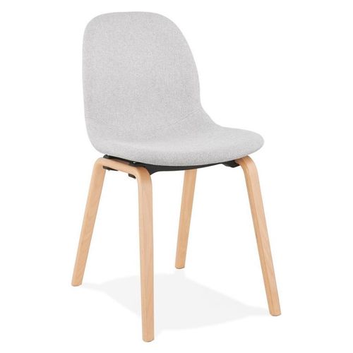 Paris Prix - Chaise Design En Tissu "Tikel" 81cm Gris & Naturel
