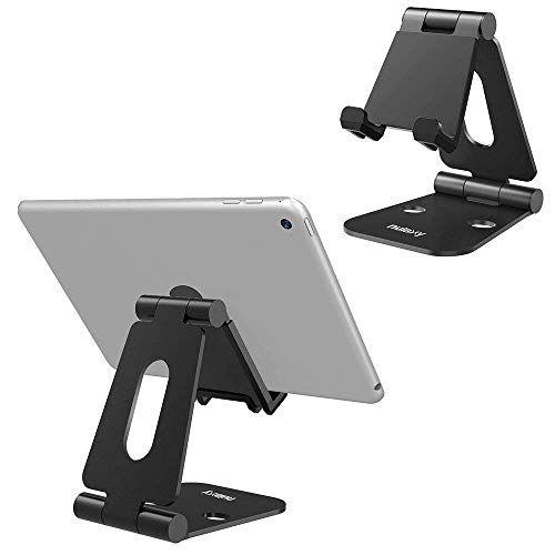 Support Téléphone Bureau - Portable Support Dock Smartphone De Table Noir - Ajustable Universel Aluminium