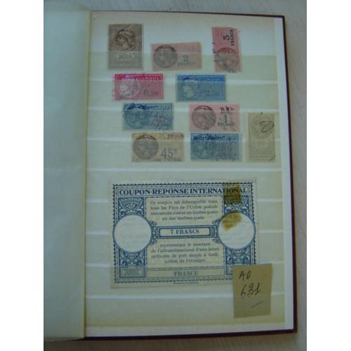 Ad 631 // Lot 10 Timbres Fiscaux (Dimension/Quittance°+ Coupon Reponse International De France