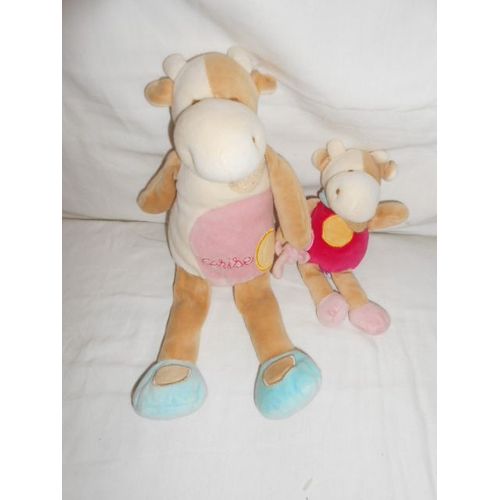 Doudou Vache Cerise Doudou Et Compagnie Avec Son Petit Col Bleu Rose Fushia Framboise